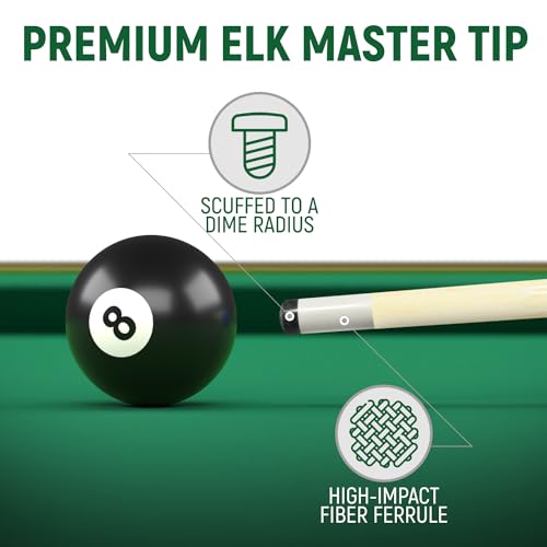 Players Set of One Piece House Pool Cue Sticks - Professional Quality for Commercial Or Residential Use (4 Cues)