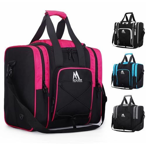Hsmihair Bowling Ball Bag for Single Ball, Bowling Tote with Padded Holder,Fits Shoes up to Men’s Size 14, Carry Bag for Bowling Accessories - color: Pink
