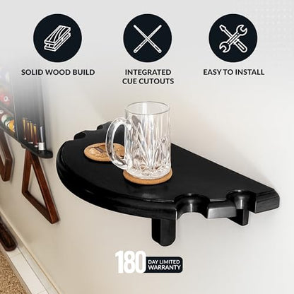 Hathaway Premier Wall-Mounted Pub Table, Black