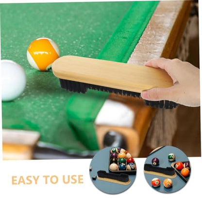 Pool Table Brush and Rail Brush 10.5-inch Medium Size Natural Wood for Felt Cleaning and Crevice Dust Removal Maintenance