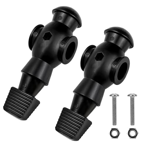 Marsrut 2PCS Foosball Replacement Players Set, Foosball Men, Soccer Player Set, Plastic Replacement Parts for Football Table, 2 Hexagon Nuts Included - color: Black
