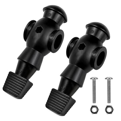 Marsrut 2PCS Foosball Replacement Players Set, Foosball Men, Soccer Player Set, Plastic Replacement Parts for Football Table, 2 Hexagon Nuts Included - color: Black
