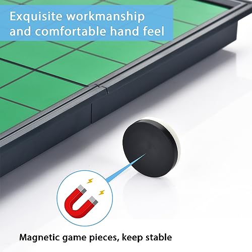 Magnetic Reversi Board Game Set 9.76" with Folding Board Classic Travel Games for Kids and Adults