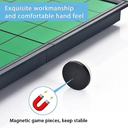 Magnetic Reversi Board Game Set 9.76" with Folding Board Classic Travel Games for Kids and Adults