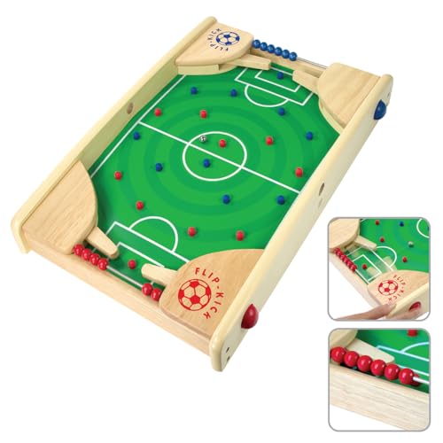 Flipkick: Wooden Tabletop Football/Soccer Pinball Games, Indoor Portable Sport Table Board for Kids and Family - style: Flipkick