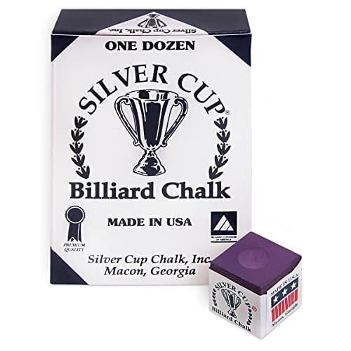 Silver Cup Billiard CHALK - ONE DOZEN - color: Plum