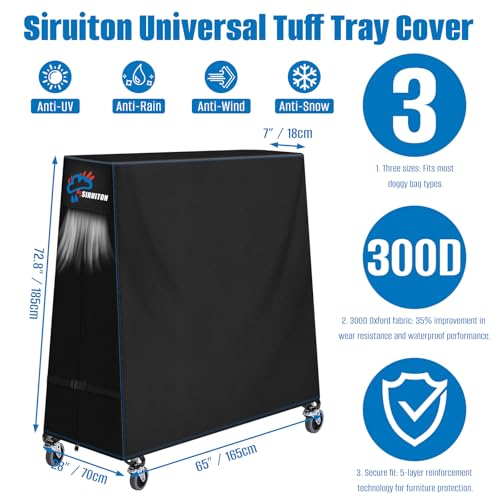 SIRUITON 2-in-1 Outdoor Ping Pong Table Cover,Heavy Duty 300D Oxford Fabric,Waterproof Sunproof Indoor & Outdoor,Fits Both Folding Tables and Flat Tables Indoor,Windproof,with Zipper 68"Lx30"Wx62"H - size: 68"Lx30"Wx62"H_300D