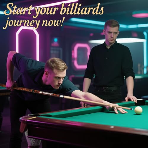 2 in 1 Heavy Break Jump Cue: 3-Piece Break Cue Pool Stick 58 Inch 23oz 14mm Pro Tips Fas-Grade Maple Wood Jump&Break Pool Cue Sticks (Brown, 23~25 oz)