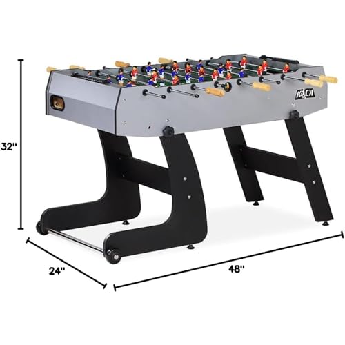KICK Monarch 48" Folding Foosball Table – Compact Indoor Game Table - color: Gray