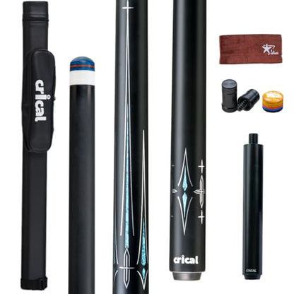 CRICAL Carbon Fiber Pool Cue Stick 58" Billiard Cue Sticks Professional Low Deflection Pool Sticks with 3/8 * 8 Pin Joint and 12.5mm Tip - color: 013-CL03 set