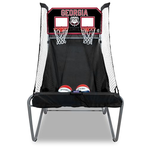 Pop-A-Shot - Home Dual Shot with NCAA Graphics l Sensor Scoring l 16 Game Modes l 7 Balls l Foldable Storage l for All NCAA Fans - style: Georgia Bulldogs