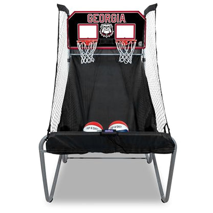 Pop-A-Shot - Home Dual Shot with NCAA Graphics l Sensor Scoring l 16 Game Modes l 7 Balls l Foldable Storage l for All NCAA Fans - style: Georgia Bulldogs