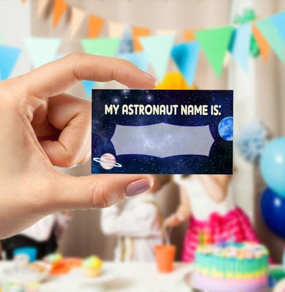 What's Your Astronaut Name, 1 Sign and 30 Name Stickers - style: Astronaut