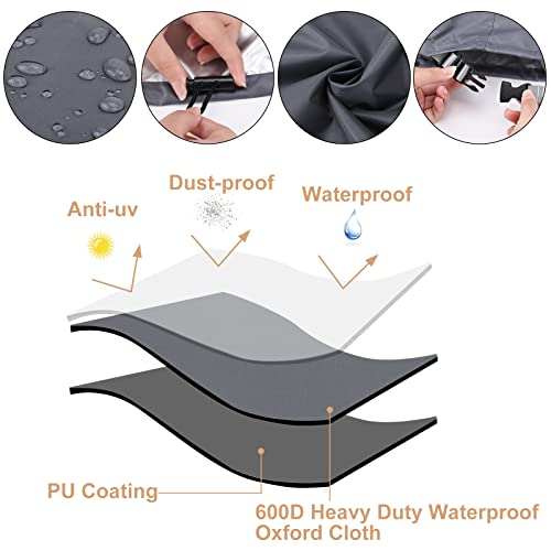 CHINCHILLA 7/8/9 ft Pool Table Cover, Waterproof Sunscreen Billiard Cover Polyester Fabric ，for Snooker Billiard Table Cover - color: Gray, size: 9FT -(112"L x 62"W x 33"H)
