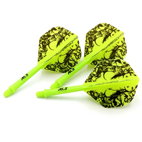 CUESOUL ROST Integrated Dart Shaft and Dart Flight Standard/Slim/Diamond/Big Wing/Tear/Diamond - color: 28mm-Standard Shape-Green Beauty