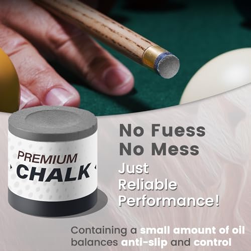 SOLROS Billiards Cue Chalk - High Performance Pure Round Pro Chalk | Color：Blue，3PCS，Low Dust & Long Lasting，Ready to Usez，Smooth Control，for Any Venue - color: Gray