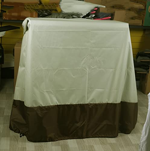 J&C Table Tennis Cover 420D Ping Pong Table Cover Black Full UV Protected Table Tennis Cover Outdoor Waterproof Heavy Duty Ping Pong Table Outdoor Waterproof - color: 210D-beige