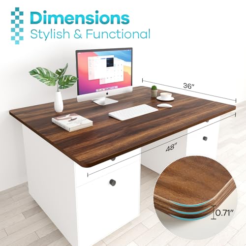 Kaboon Universal Tabletop 48"x36", Solid One-Piece Melamine Table Top, Restaurant Desk DIY, Home and Office,Dark Walnut - color: Dark Walnut, size: 48x36