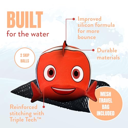 Activ Life The Ultimate Water Skip Balls, Water Bouncing Ball for Swimming Pool, Beach Toys for Friends, Family, Kids and Adults - style: Clown Fish