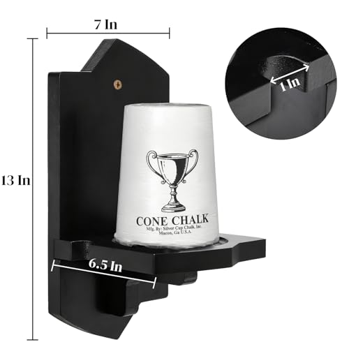 Eorbow Cone Chalk Holder Wall Mount, Heavy-Duty Wood Pool Chalk Holder, Billiards Table Cone Chalk Holders with Mounting Hardware, Billiards Table Accessories