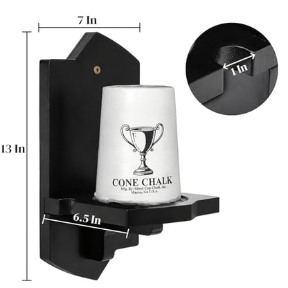 Eorbow Cone Chalk Holder Wall Mount, Heavy-Duty Wood Pool Chalk Holder, Billiards Table Cone Chalk Holders with Mounting Hardware, Billiards Table Accessories