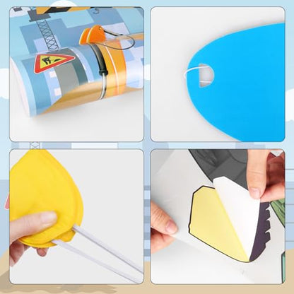 Hooqict Pin The Bucket on The Excavator Construction Party Games for Kids Birthday Pin the Games Construction Party Decorations Supplies, Large Excavator Poster with 32 Stickers - style: Excavator