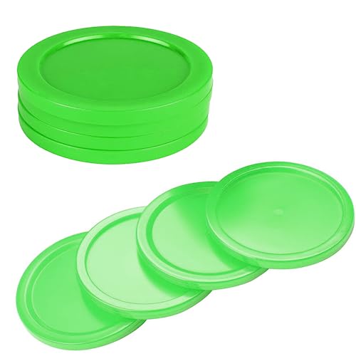 3.25 or 2.5 Inch Air Hockey Pucks - Professional, Durable Pucks for Large Tables - Compatible with Standard Pushers and Goals - Best Air Hockey Accessories for Fun and Entertainment by INSCOOL - color: Green, size: 3.25in/4Pack
