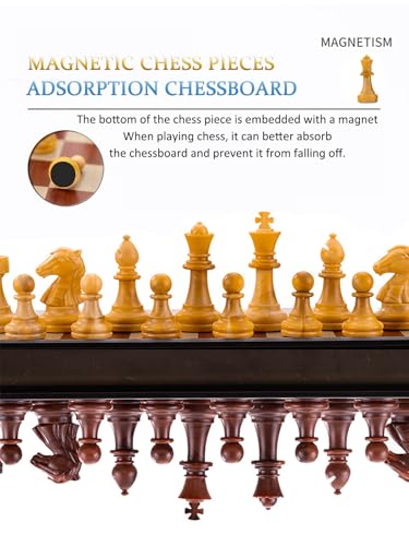 Chess Sets Magnetic Board Games - 11.8 Inches Travel Chess Set for Teenager & Adults, Wooden-Style Folding Portable Chess Gifts Classic 2-Player Strategy Family Game for Beginner and Professional - size: 11.8x11.8 inches