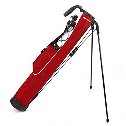 Orlimar Pitch ’n Putt Lightweight Sunday Golf Bag with Stand, Ultra-Light Carry Design, Two-Way Divider Top, Shoulder Strap, Compact Carry Golf Bag for Men & Women - color: Brick Red