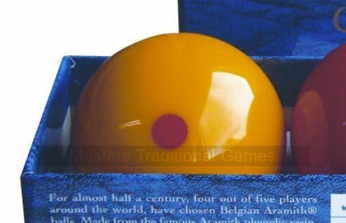 Aramith Super Pro Cup Billiard Balls - Spot White/Yellow, 2 1/16 inch