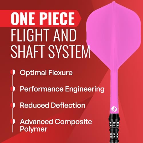 Shot! Darts Flight Deck One Piece Dart Flight and Shaft System, Reduced Deflections, Standard Shaped Flight (350 Micron) Available in Set of 3 - color: Pink, size: Medium