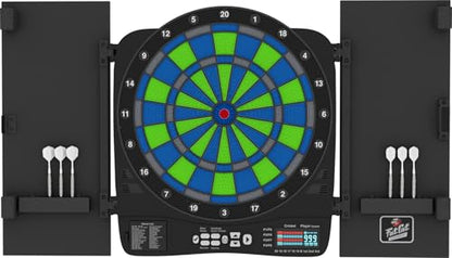 Fat Cat Rega Electronic Dart Board with LED Lights, Electric Dart Board Cabinet for Adults, 13.5" Soft Tip Dart Board, 48 Games