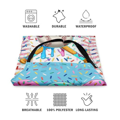 Manfei Baseball Ice Cream Kids Kitchen Apron - color: Sky Blue