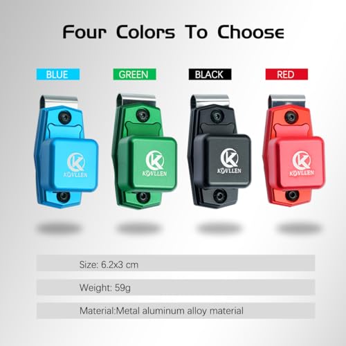 KONLLEN Magnetic Pool Chalk Holder Aluminum Alloy Belt Clip | Portable design, durable metal construction, quick access,metal cue chalk case for pool, snooker and carom - color: Blue