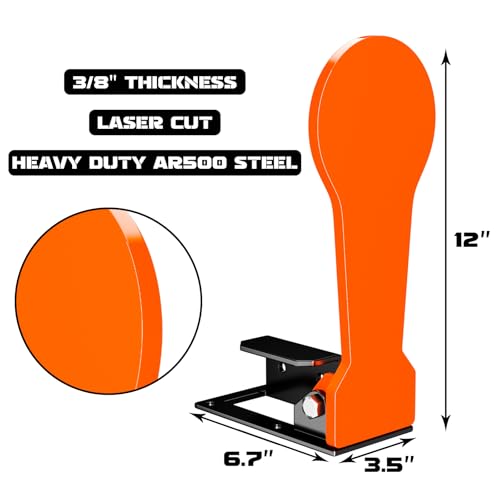 Highwild 3/8" AR500 Classic Popper Steel Shooting Target 12" Auto Reset Target for Shooting Range Outdoor - color: Auto Reset Target