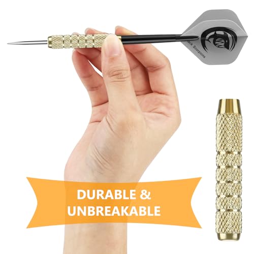 Accmor 18 Pack Steel Tip Darts, Metal Tip Dart Set, Darts Metal Tip Set, Metal Darts for Dartboard - style: 18G Darts