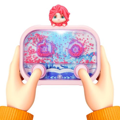 Handheld Water Game with Light – Water Ball Target Toy for Kids Ages 3+, Retro Fidget, Screen-Free Car Travel Game, Road Trip, Airplane, Portable Autism Gift - color: Frozen