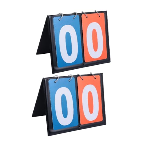 Toddmomy 2pcs Portable Table Top Scoreboard Flipper Basketball Scoreboard 2- Flip Score Keeper for Sports Schools Community Events
