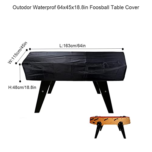 SUNSURE Black 64 x 45 x 18.8(LxWxH) inch Foosball Table Cover Soccer Table Cover Waterproof Dustproof Foosball Tables Protection Furniture Sets Cover - color: black