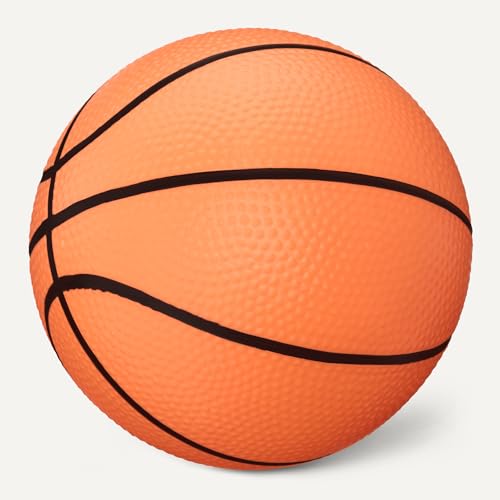 Amazon Basics Mini Indoor Basketball Hoop, Over The Door Backboard and Rim, Includes 5-inch PVC Basketball and Pump, 18" x 12"