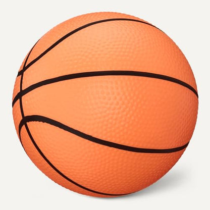 Amazon Basics Mini Indoor Basketball Hoop, Over The Door Backboard and Rim, Includes 5-inch PVC Basketball and Pump, 18" x 12"