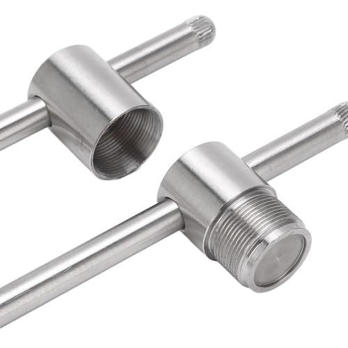 Billiard Cue Tip Presser, Stainless Steel Billiard Cue Tip Shaper Snooker Stick Tip Compressor Press Tool for Tips from 9mm to 14mm