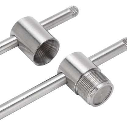 Billiard Cue Tip Presser, Stainless Steel Billiard Cue Tip Shaper Snooker Stick Tip Compressor Press Tool for Tips from 9mm to 14mm