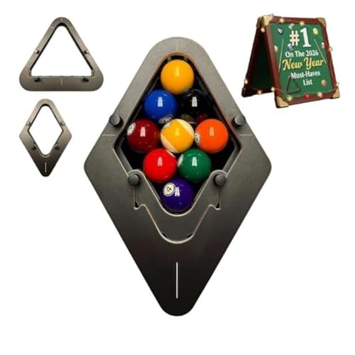 Premium Durable Solid Hardwood Billiard Rack Set, Heavy Duty Triangle & Diamond Racks for 8-Ball & 9-Ball, Tight Gap-Free Fit, Essential Billiards Accessories - color: 9-ball