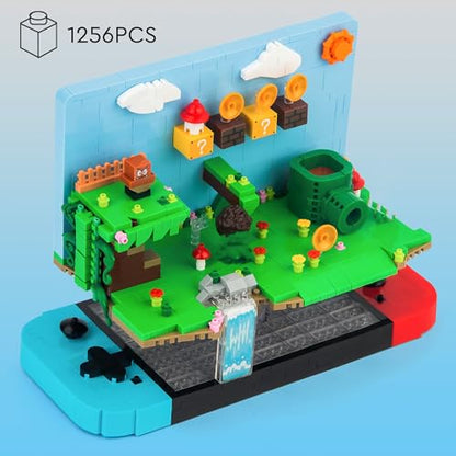 Vziimo Super Game Building Sets,Cool Building Blocks Kits for Adults, 3D Anime Scene Model Creative Idea Gift for Teens Adults 14+ (1256 Pieces) - style: Super Game