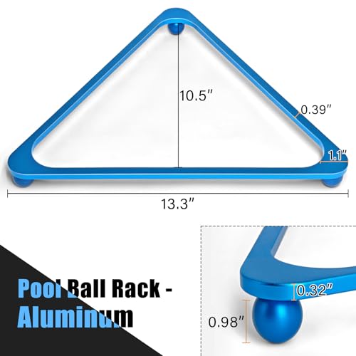 Aluminum Alloy Pool Ball Rack Billiard Ball Triangle Rack for 2-1/4" Pool Balls, Pool Table Ball Holder Positioning Rack - color: Blue