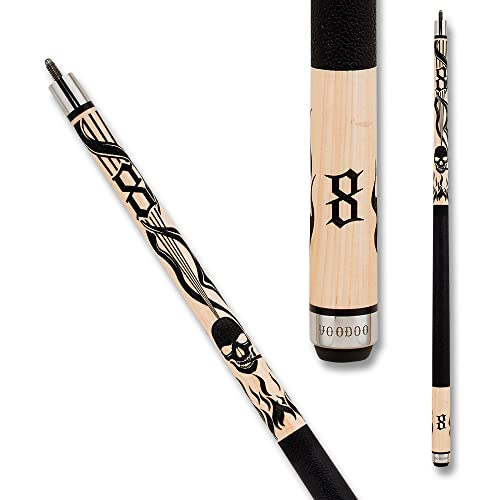 Voodoo Billiards Pool Cue Stick - Bone - Smoking Skull - size: 18oz