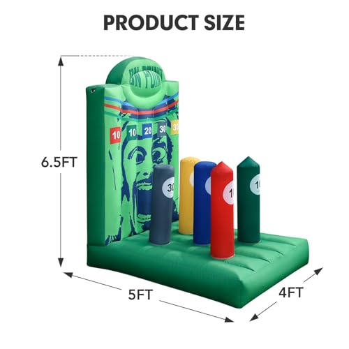 Inflatable Ring Toss Carnival Game with Built-in Blower, Portable Throwing Game for Backyard Party, School Carnival & Family Fun Event - style: On Point