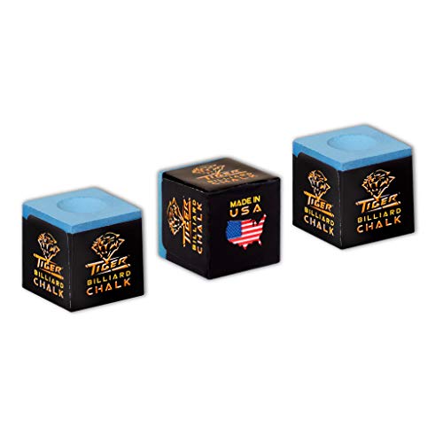 TigerProducts Tiger Pool cue Billiard Chalk - Blue - Pack of 3