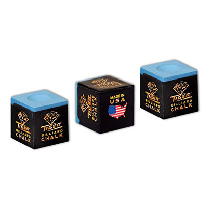 TigerProducts Tiger Pool cue Billiard Chalk - Blue - Pack of 3
